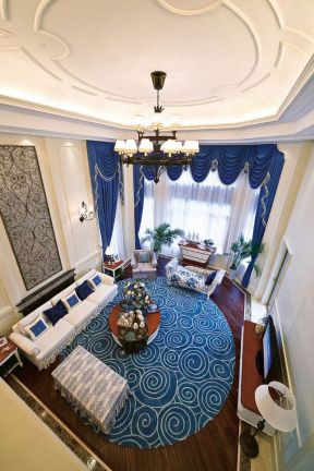 地中海风格别墅装修案例 2020客厅地毯搭配效果图片