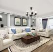 简约美式风格家居客厅白色沙发设计图