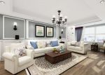 简约美式风格家居客厅白色沙发设计图