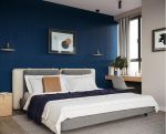 精品小户型卧室蓝色背景墙装修设计图