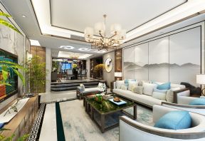 2023新中式客厅沙发装修方案图片