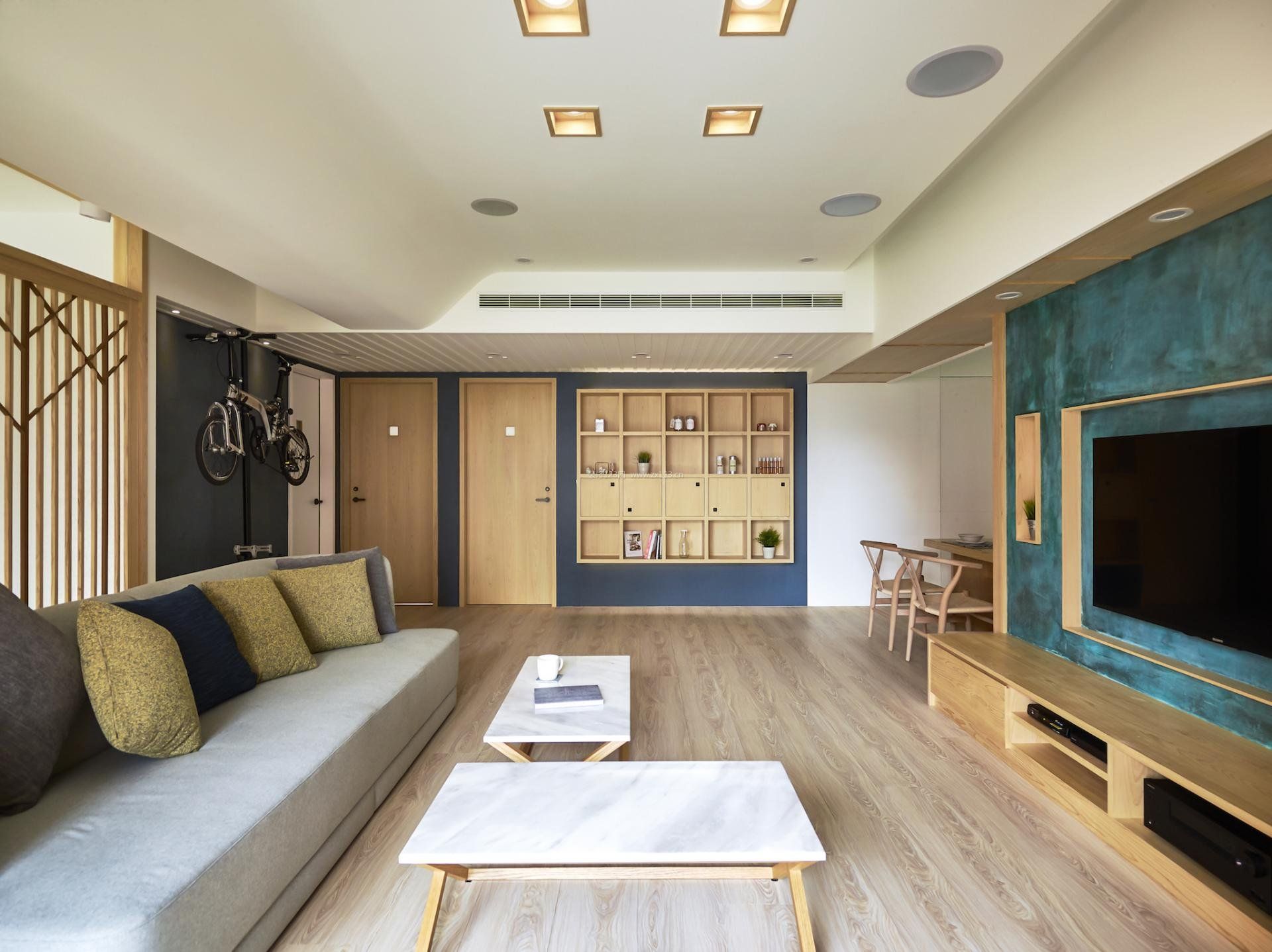 日式家居客厅室内整体装潢设计效果图片