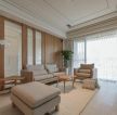 日式室内客厅家具沙发摆放设计效果图