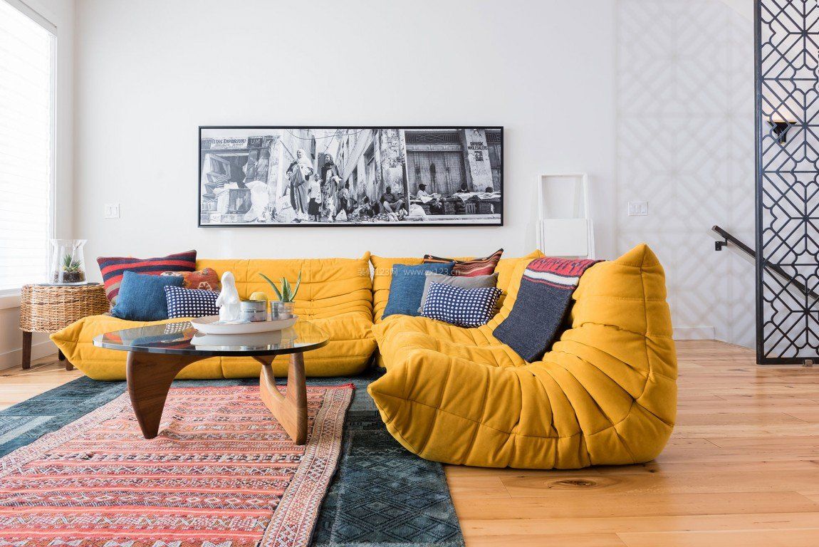 客厅懒人沙发色彩装饰装修效果图