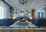 地中海简约风格客厅沙发摆放装修效果图片