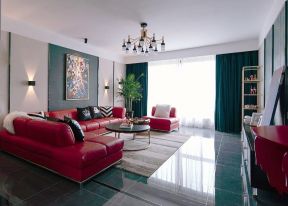现代客厅沙发色彩装饰装修效果图