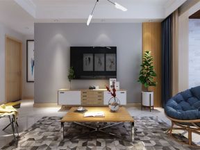 2020淡雅现代简约客厅效果图 灰色电视墙搭配