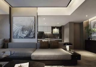 2023港式风格经济型客厅布艺沙发装潢图片
