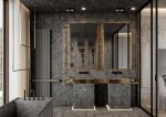 欧式新居浴室整体黑色设计图片