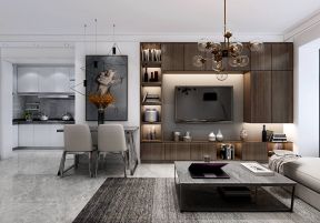2023现代家装客厅餐桌摆放设计图片