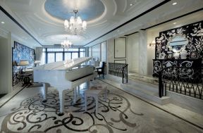 2023欧式风格家居客厅钢琴区装修效果图