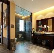 现代中式家装卫生间玻璃门设计效果图片
