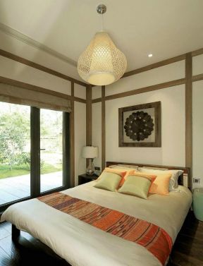 现代中式家装卧室灯具造型装潢设计效果图片