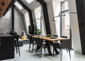 小公寓样板房北欧风格餐厅装修设计效果图
