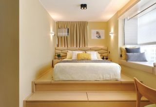 小公寓样板房卧室错层台阶设计效果图