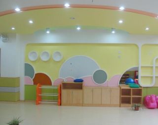 幼儿园室内背景墙造型装修设计图片