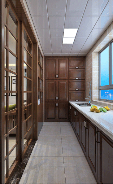 2023新中式风格厨房推拉门设计图片