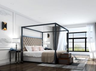 中小户型法式卧室室内四柱床装修效果图