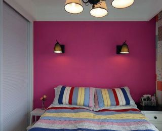 小清新卧室室内背景墙壁纸设计效果图片