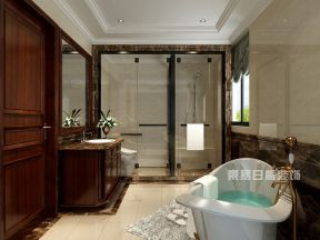 2023欧式风格浴室玻璃隔断装修效果图片