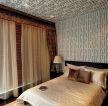 新中式古典卧室床头吊顶装潢设计图片