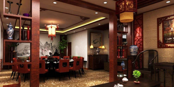 中式饭店中式风格200㎡设计方案