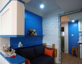 2020淡蓝色小客厅背景墙效果图 2020小客厅布置图片大全