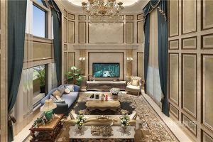 南京加州城500平米别墅欧式风格装修案例 奢华古典风