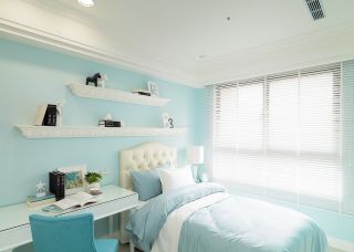 十平米蓝色卧室装修效果图