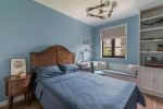 中小户型家装美式卧室蓝色背景墙效果图