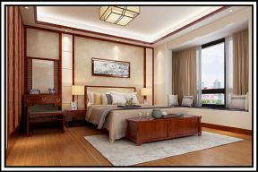  2020淡雅中式卧室房装修图片 2020中式卧室吊灯设计效果图