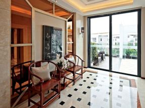 小洋房中式风格别墅室内地板瓷砖设计