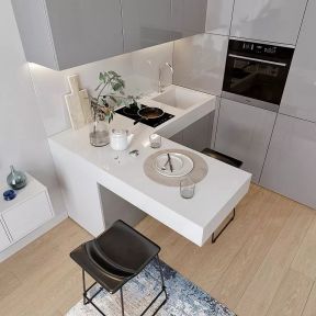 2023现代小户型一居室小餐厅厨房设计图片