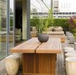 2023家庭屋顶露台实木桌子设计实景图