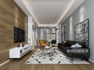 华润城80平米两居室现代中式风格客厅装修效果图