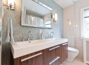 家用洗手间效果图 简约洗手间设计 2020室内马赛克背景墙设计