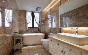 简欧式浴室柜图片 2020卫生间浴缸设计2020单层乡村别墅图片
