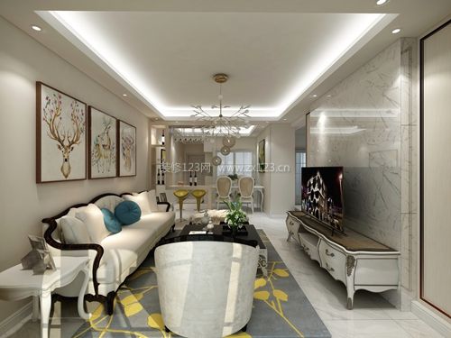 2023欧式风格客厅石材电视墙设计效果图片