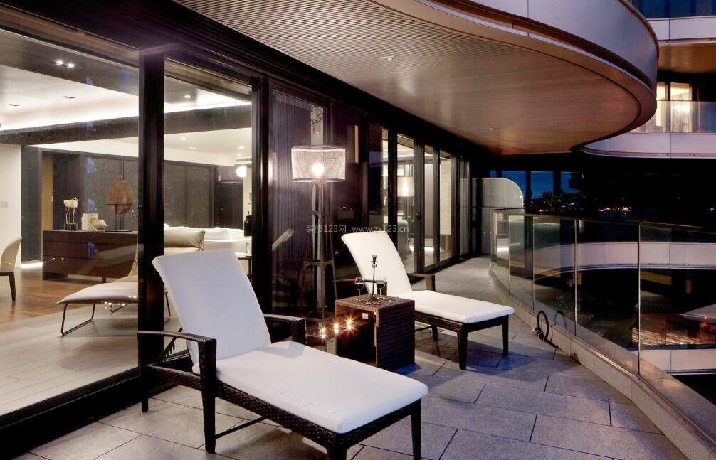200平米家装阳台休闲躺椅装饰设计图片