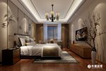 2023新中式风格跃层卧室背景墙设计效果图