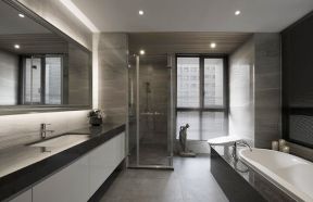  2020现代卫浴间装修效果图 大卫生间装修设计 2020卫生间浴室装修图片 