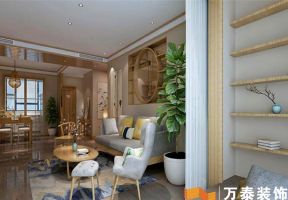 2023日式风格客厅沙发背景墙设计效果图