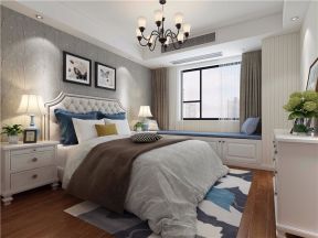 美式风格96平米三居室卧室装修设计案例