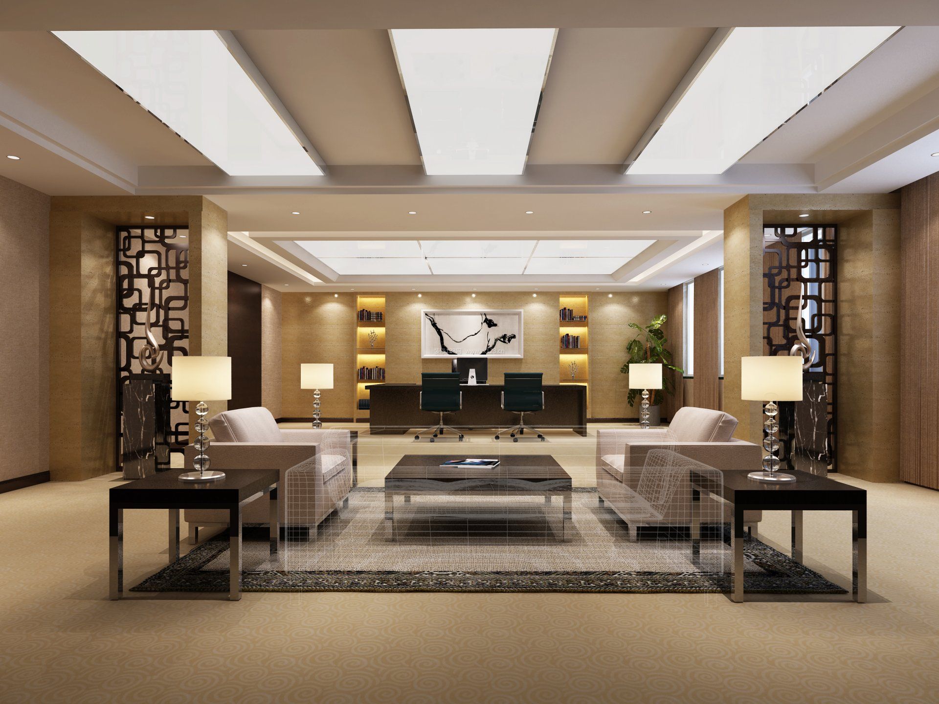 2022总经理办公室装修实景图片