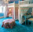 儿童房样板间蓝色地毯装修效果图片