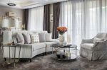 美式风格样板房白色布艺沙发图片2023
