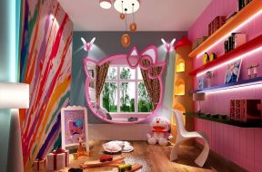 2020女生卧室设计图赏析 2020女生卧室飘窗设计效果图 2020hellokitty儿童房图片