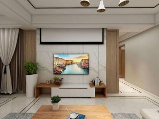港式风格客厅简约实木电视柜装修效果图
