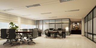 2023现代办公室玻璃隔断墙装修效果图