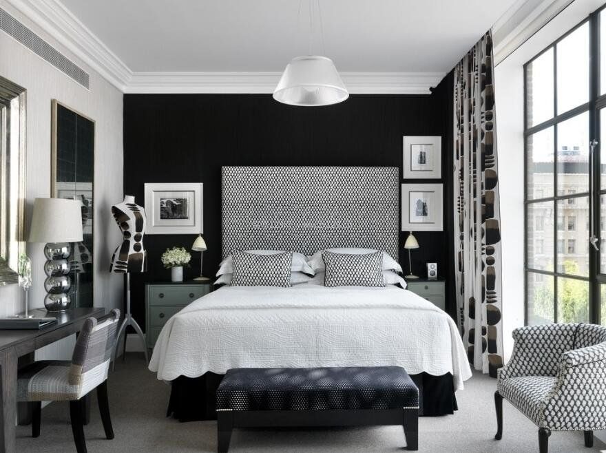 家庭欧式简约卧室黑白设计图片
